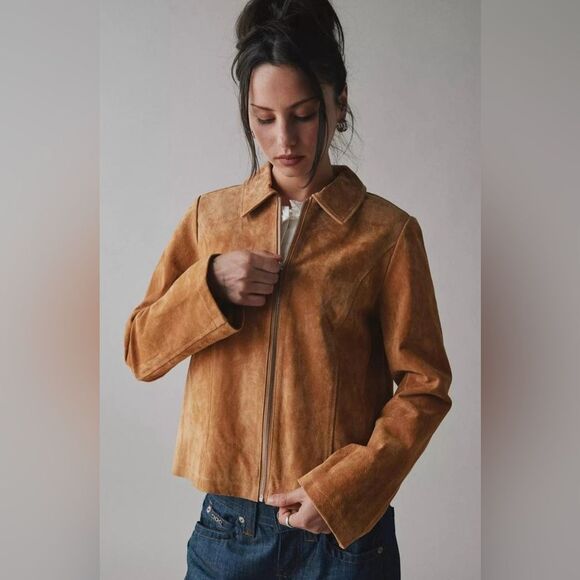 Kimchi Blue for Urban Outfitters NWT Women's Size XL Tan Sharona Suede Jacket - Picture 16 of 16